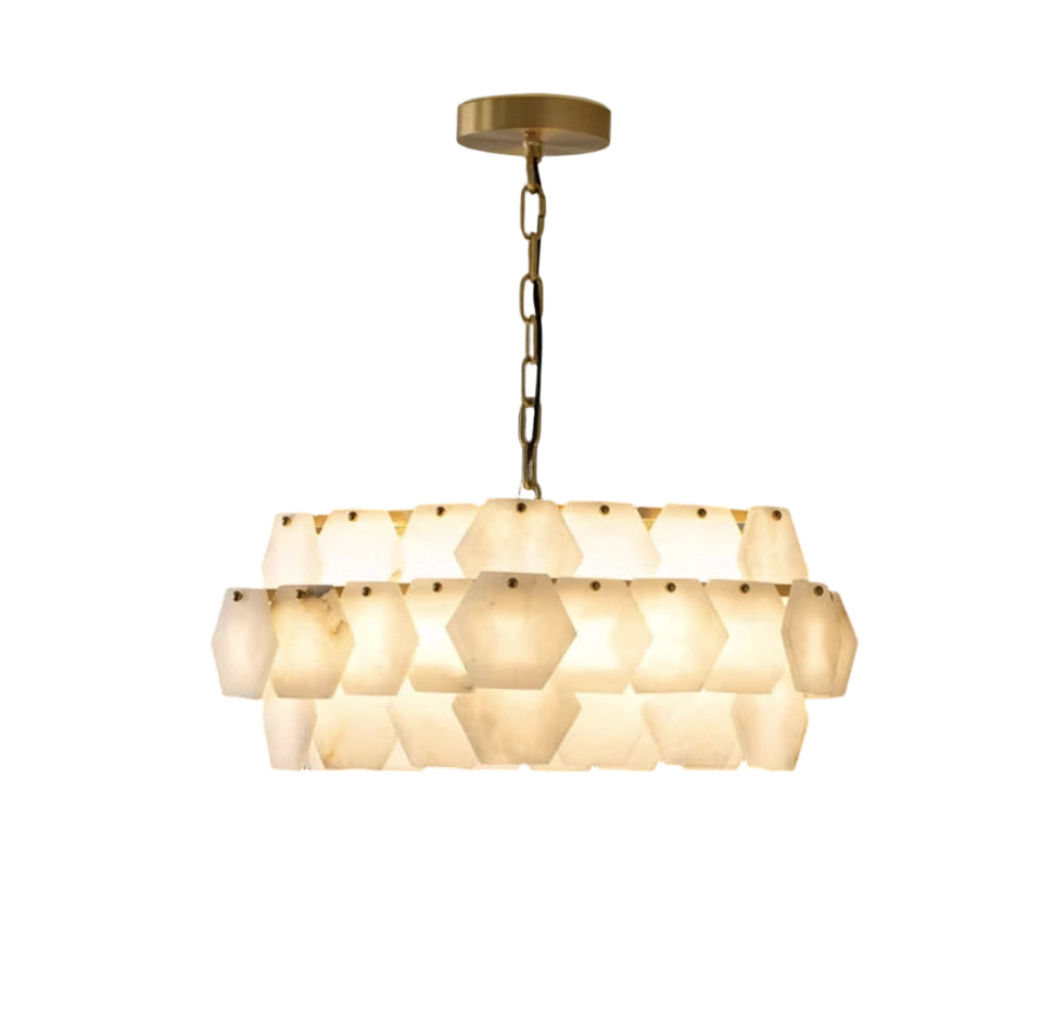 Polygonal alabaster chandelier-D23.6 feet