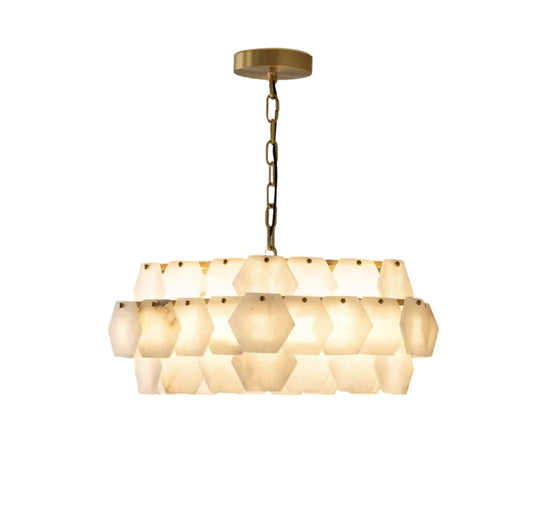 Polygonal alabaster chandelier-D23.6 feet