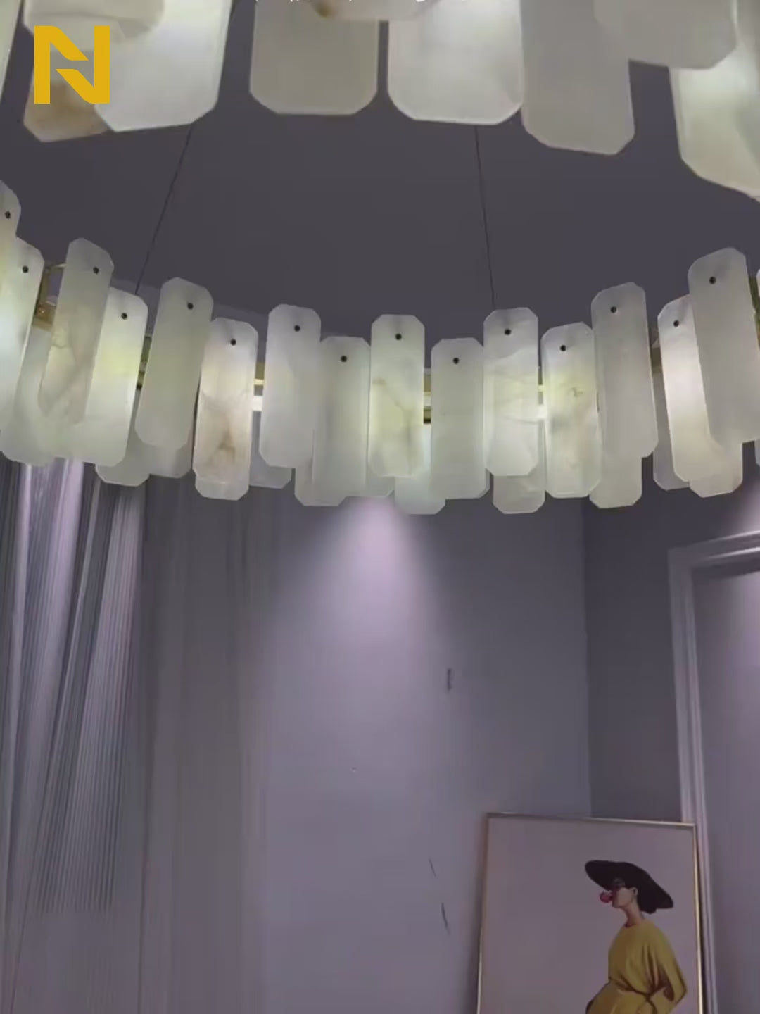 Round Noah Alabaster Chandelier