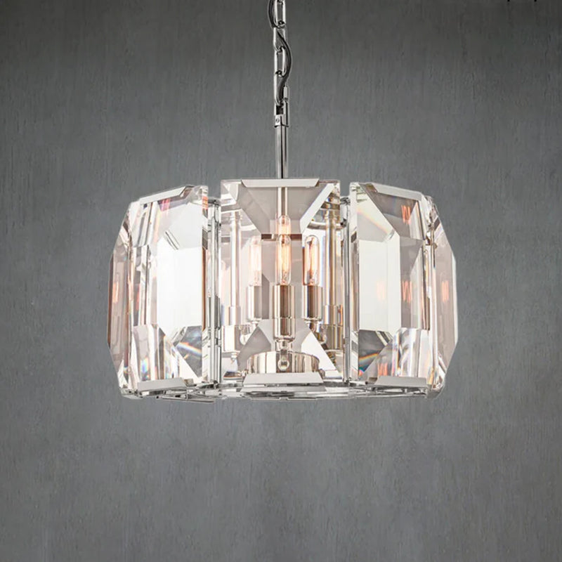 Charles Modern Crystal Round Chandelier Polished Steel Round 19"